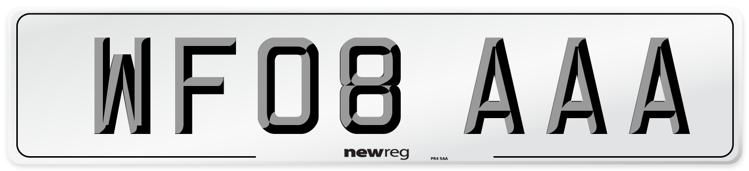 WF08 AAA Number Plate from New Reg